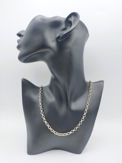 Silver jasseron chain, 61 cm.