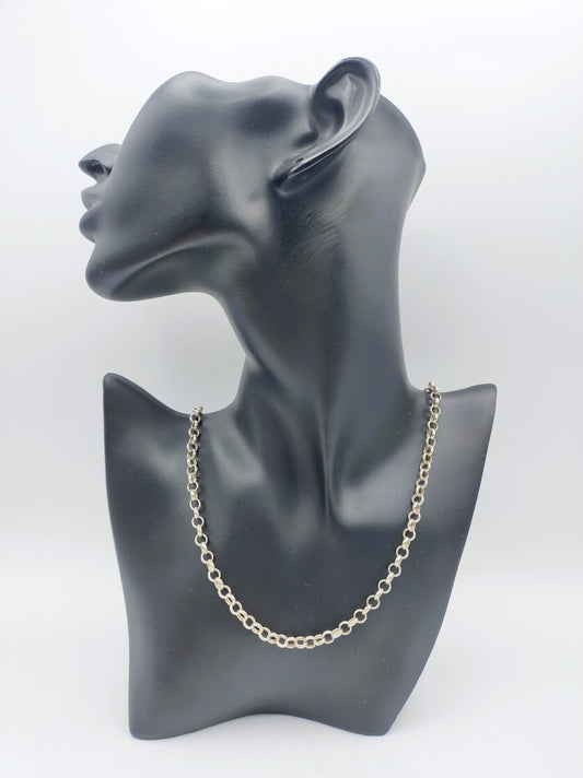 Silberne Jasseronkette, 61 cm.