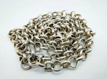 Silver jasseron chain, 61 cm.