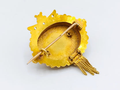 Gouden broche, klederdracht, 19e eeuws