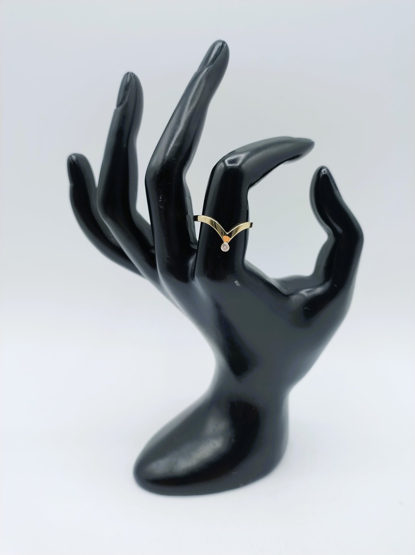 Gouden ring met diamant, 0,03 ct, 18 mm