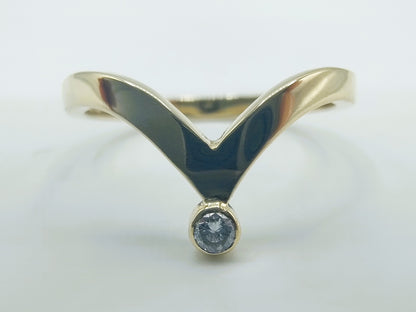 Gouden ring met diamant, 0,03 ct, 18 mm