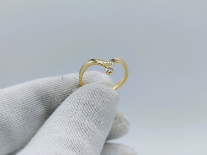 Gouden ring met diamant, 0,03 ct, 18 mm