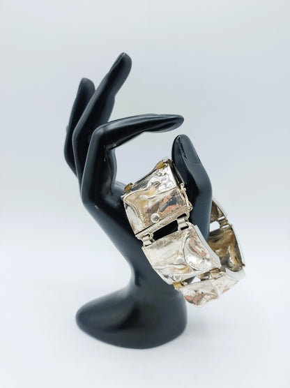 Robust silver bracelet, 'Lapponia style', 18.5 cm