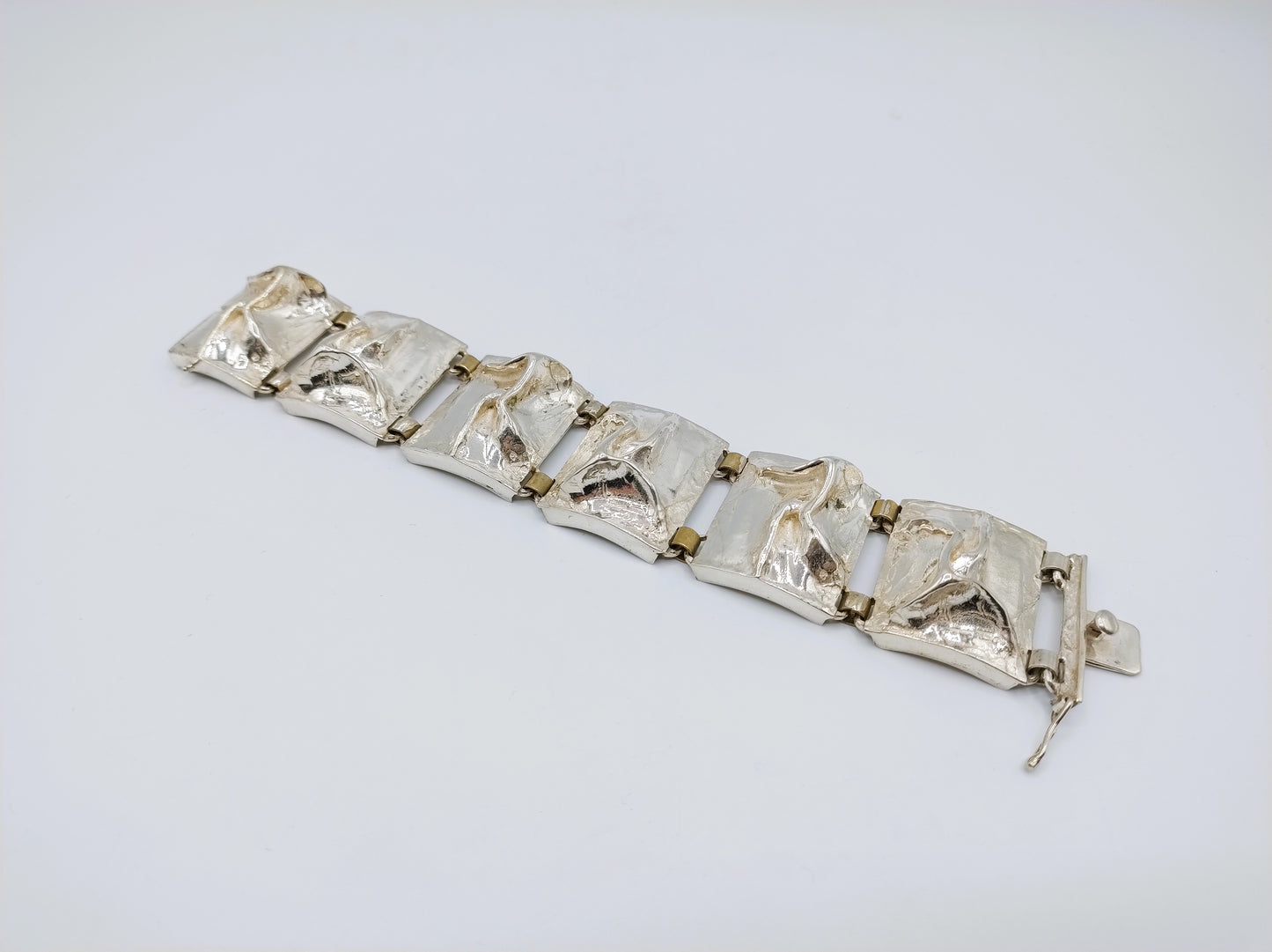 Robust silver bracelet, 'Lapponia style', 18.5 cm