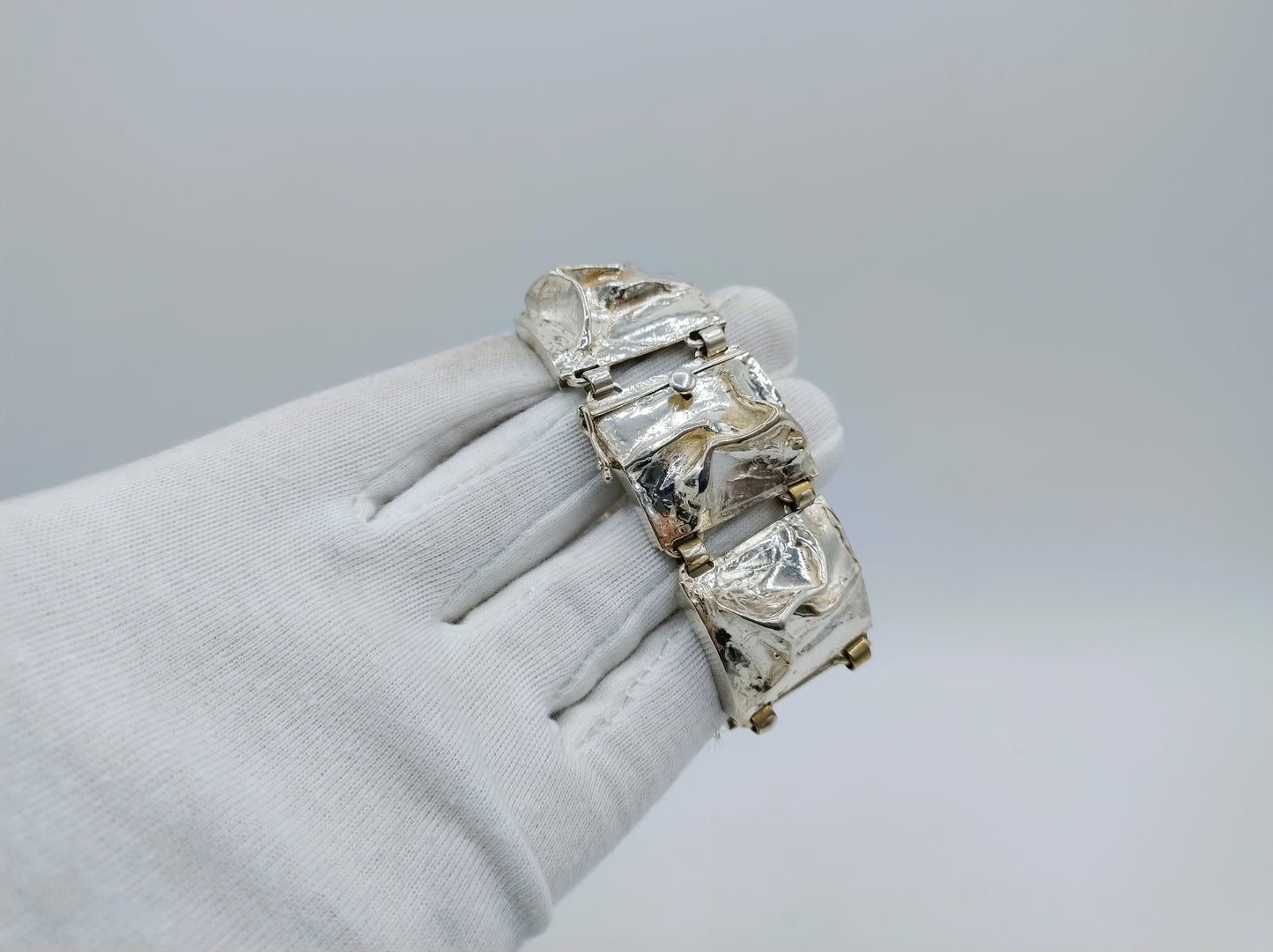 Robust silver bracelet, 'Lapponia style', 18.5 cm