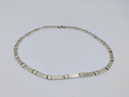 Silver link chain, matte and shiny, 42 cm