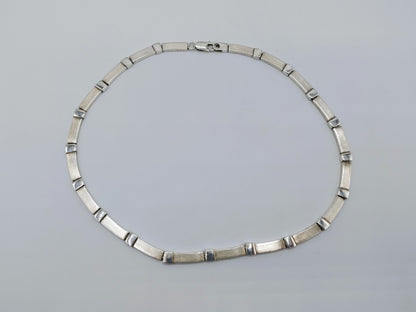Silver link chain, matte and shiny, 42 cm