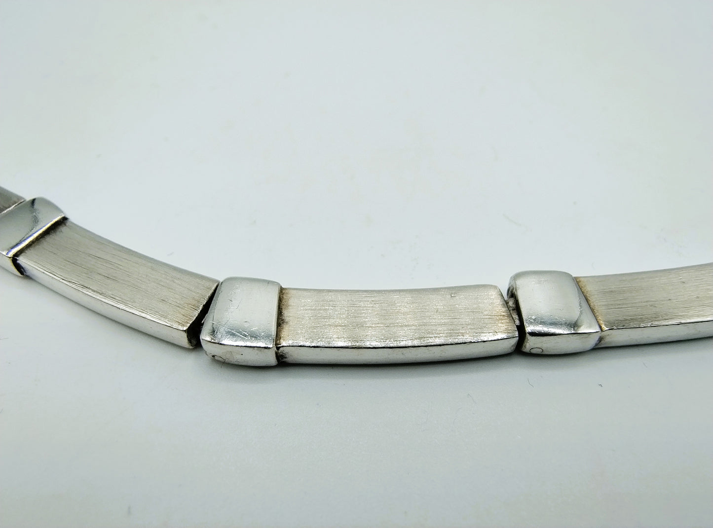 Silver link chain, matte and shiny, 42 cm
