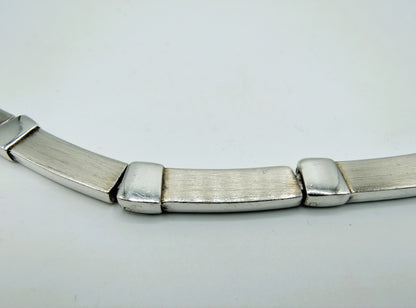 Silver link chain, matte and shiny, 42 cm