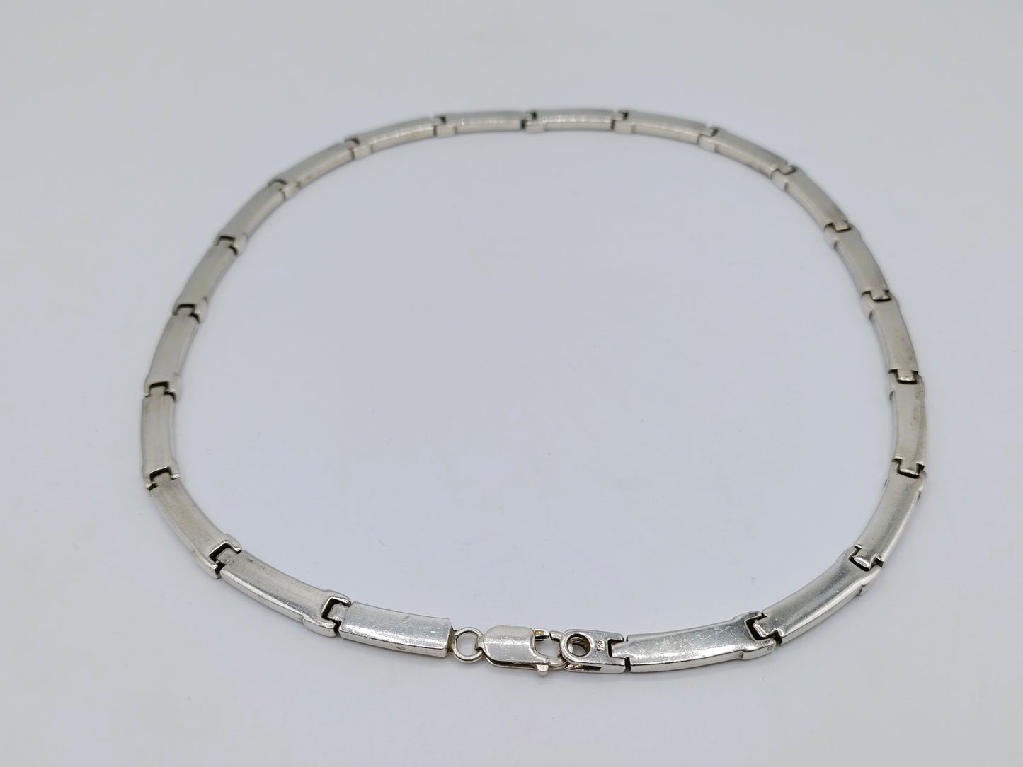 Silver link chain, matte and shiny, 42 cm