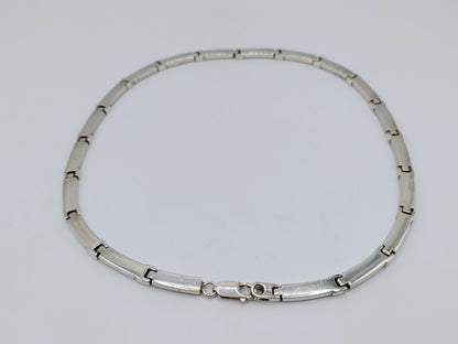 Silver link chain, matte and shiny, 42 cm