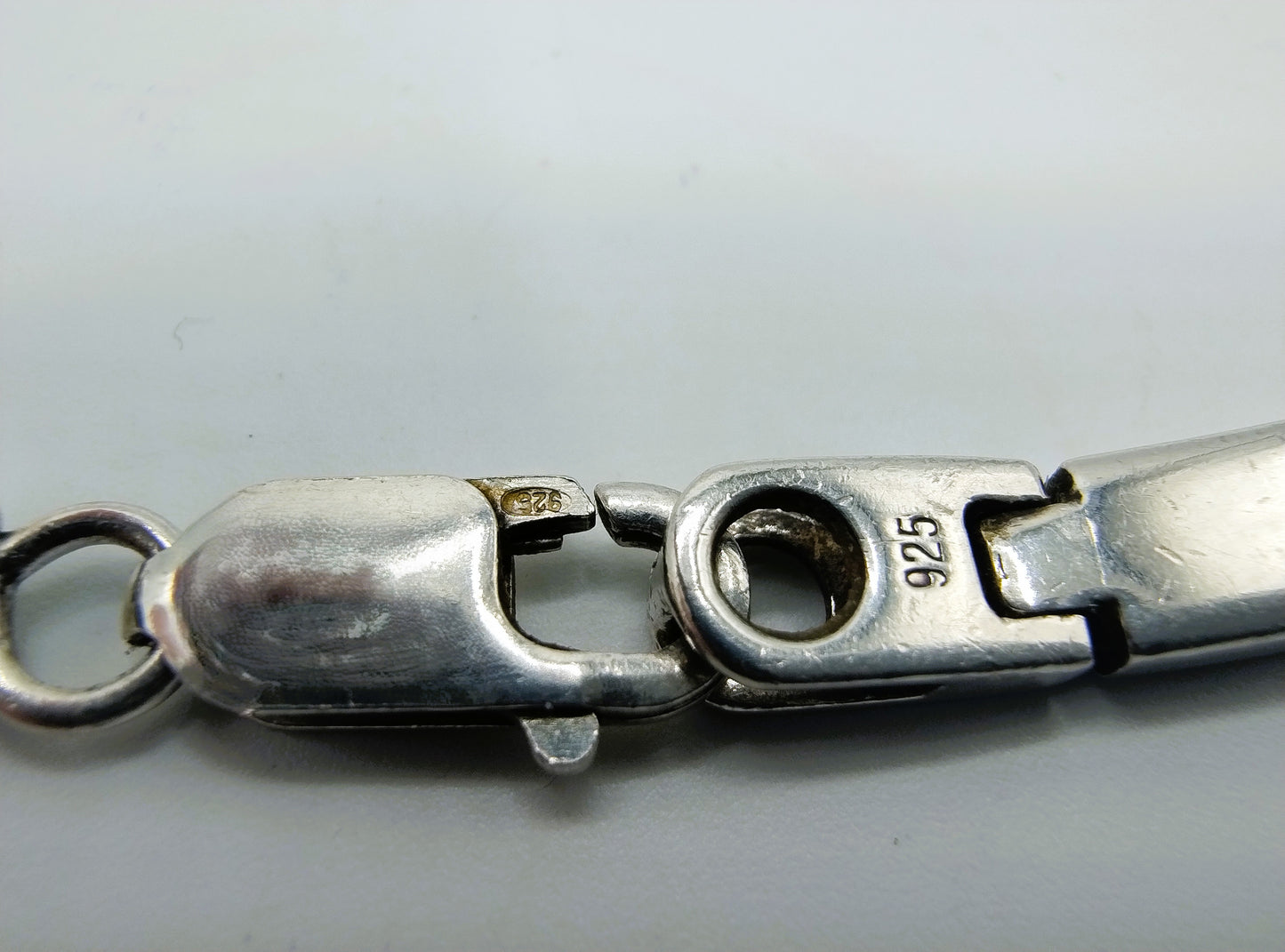 Silver link chain, matte and shiny, 42 cm