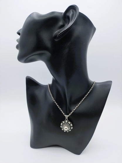 Zilveren jasseronketting met Zeeuwse knop hanger, 50 cm