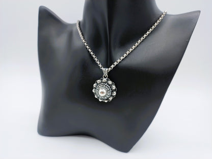 Zilveren jasseronketting met Zeeuwse knop hanger, 50 cm