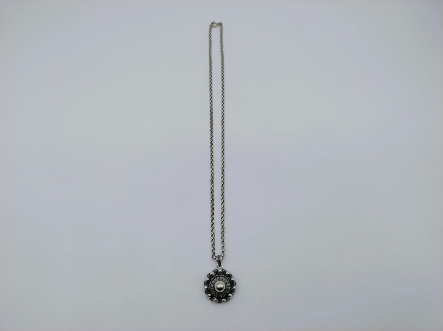 Zilveren jasseronketting met Zeeuwse knop hanger, 50 cm
