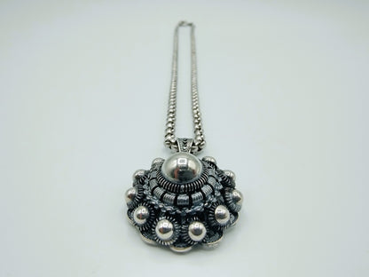 Zilveren jasseronketting met Zeeuwse knop hanger, 50 cm