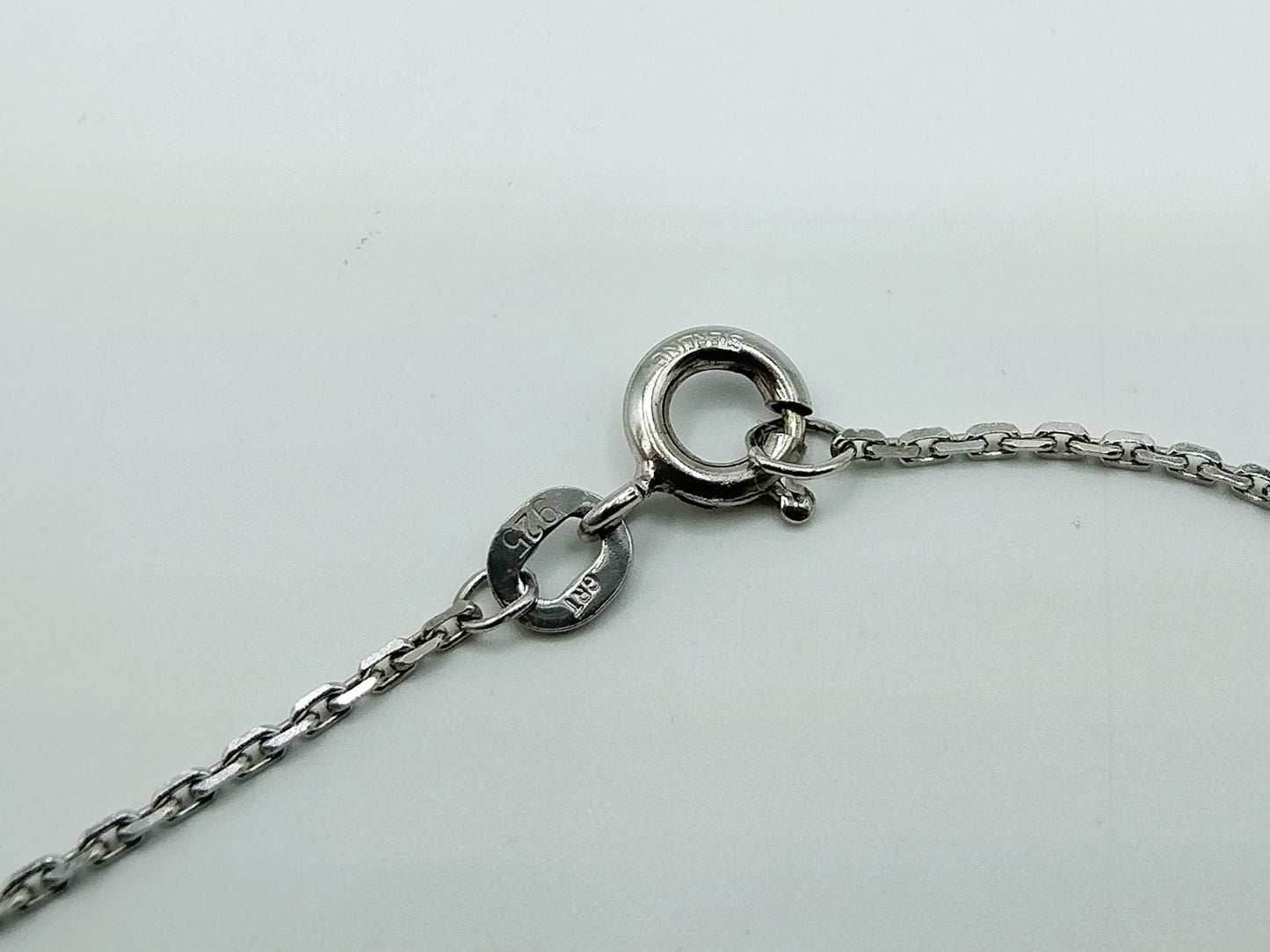 Silver necklace with zirconia in design pendant, 40 cm