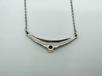 Silver necklace with zirconia in design pendant, 40 cm