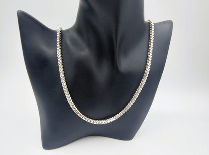 Silver men's necklace, square link, 62 cm