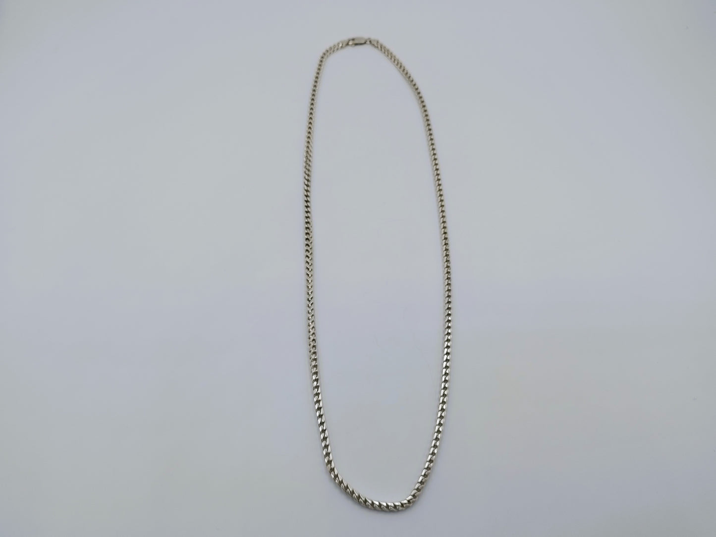 Silver men's necklace, square link, 62 cm