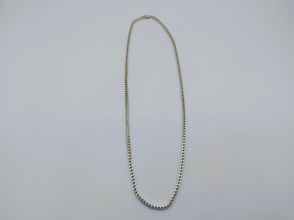 Silver men's necklace, square link, 62 cm