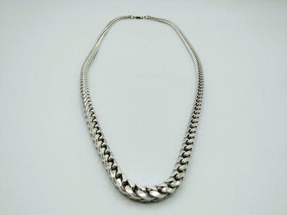 Silver men's necklace, square link, 62 cm
