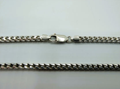 Silver men's necklace, square link, 62 cm
