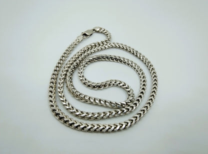 Silver men's necklace, square link, 62 cm