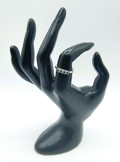 Silver sliding ring with sapphire, 17 mm