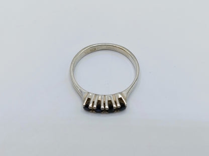 Silver sliding ring with sapphire, 17 mm