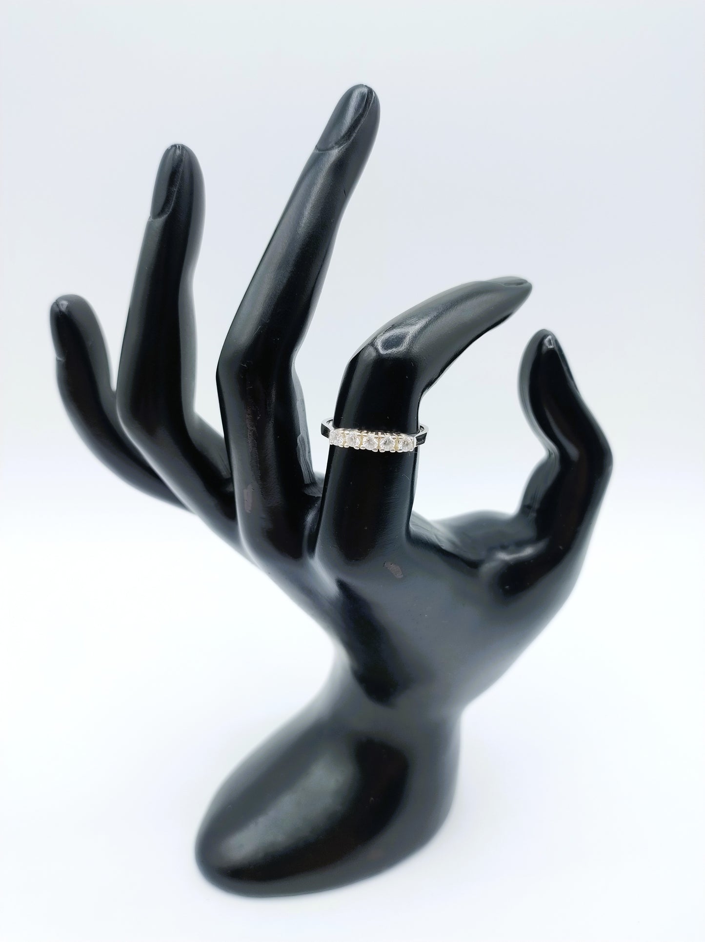 Silver sliding ring with zirconia, 17 mm