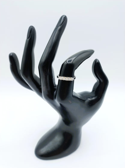 Silver sliding ring with zirconia, 17 mm