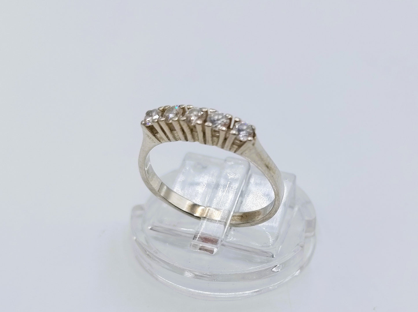 Silver sliding ring with zirconia, 17 mm