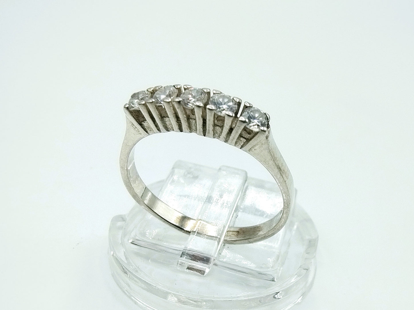 Silver sliding ring with zirconia, 17 mm