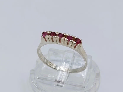 Silver sliding ring with ruby, 17 mm