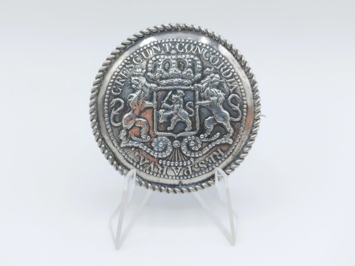 Zilveren broche van klepstuk Walcheren, A. Maas, Groningen, ca. 1845