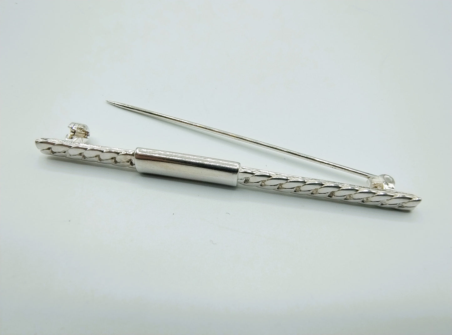 Zilveren staaf broche, 925