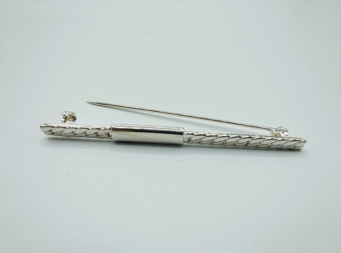 Zilveren staaf broche, 925