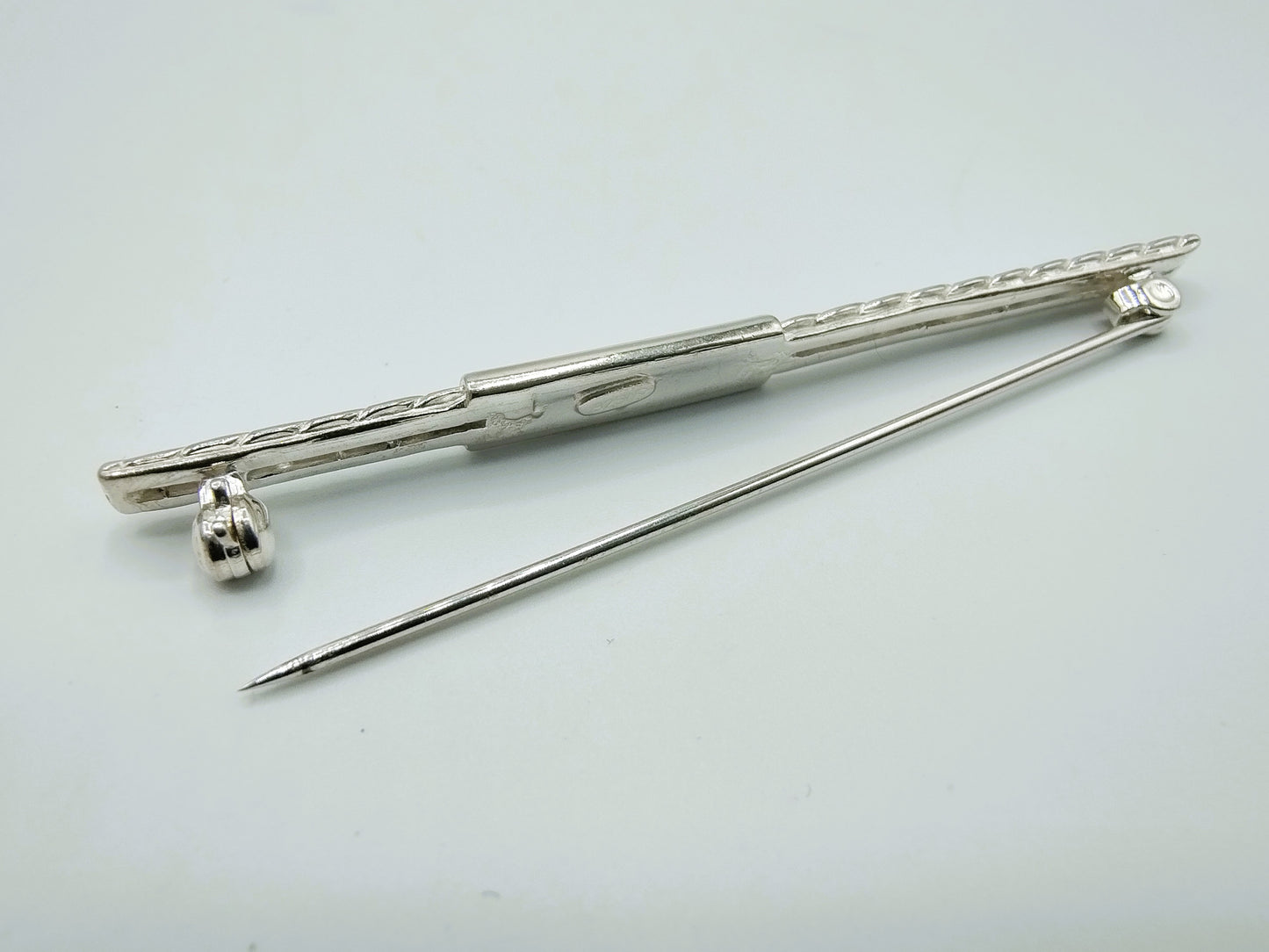 Zilveren staaf broche, 925