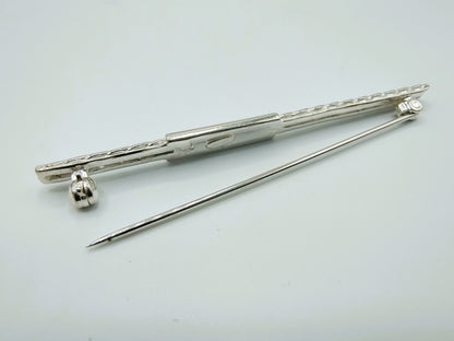 Zilveren staaf broche, 925