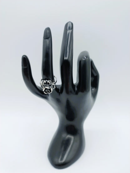 Zilveren ring met roos, 16 mm