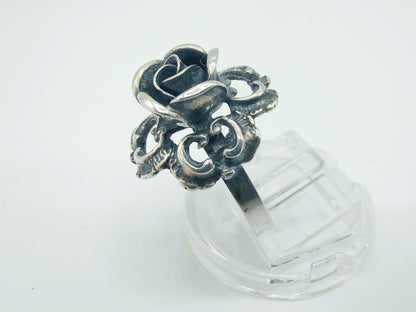 Zilveren ring met roos, 16 mm
