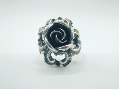 Zilveren ring met roos, 16 mm