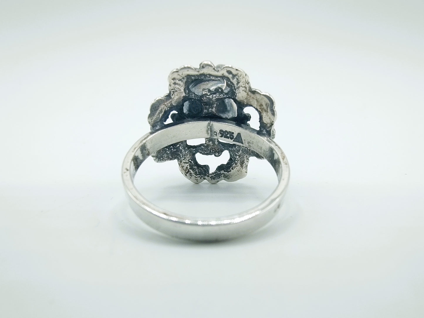 Zilveren ring met roos, 16 mm