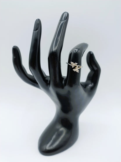 Zilveren ring met zirkonia's, 17,5 mm