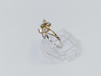 Zilveren ring met zirkonia's, 17,5 mm