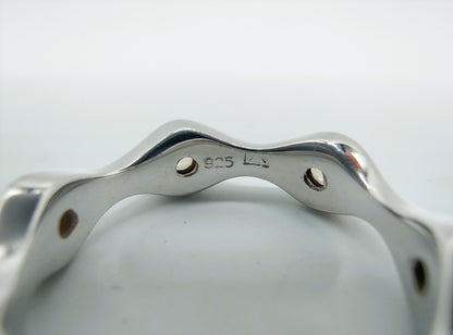 Zilveren Luxenter ring met gele stenen, 17 mm