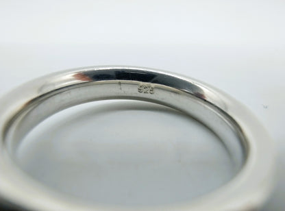Zilveren ring met gele steen, 18 mm