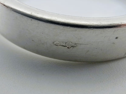 Zilveren ring met gele steen, 18 mm